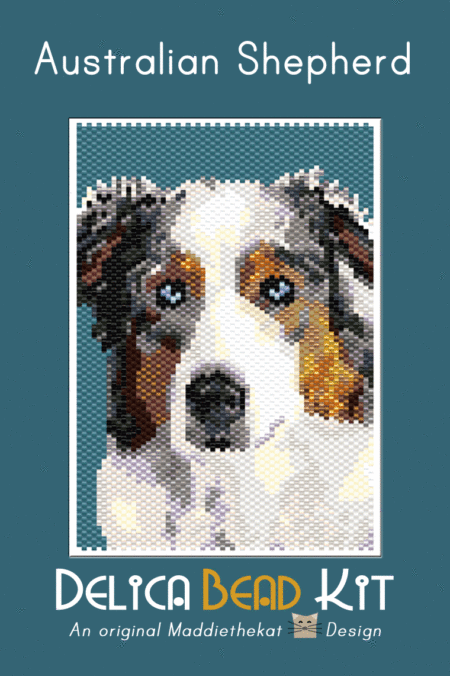 Australian Shepherd Dog Small Peyote Bead Pattern PDF or Bead Kit