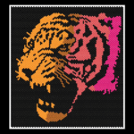 Abstract Tiger - Simple - Larger Panel Peyote Bead Pattern PDF or Bead KIT