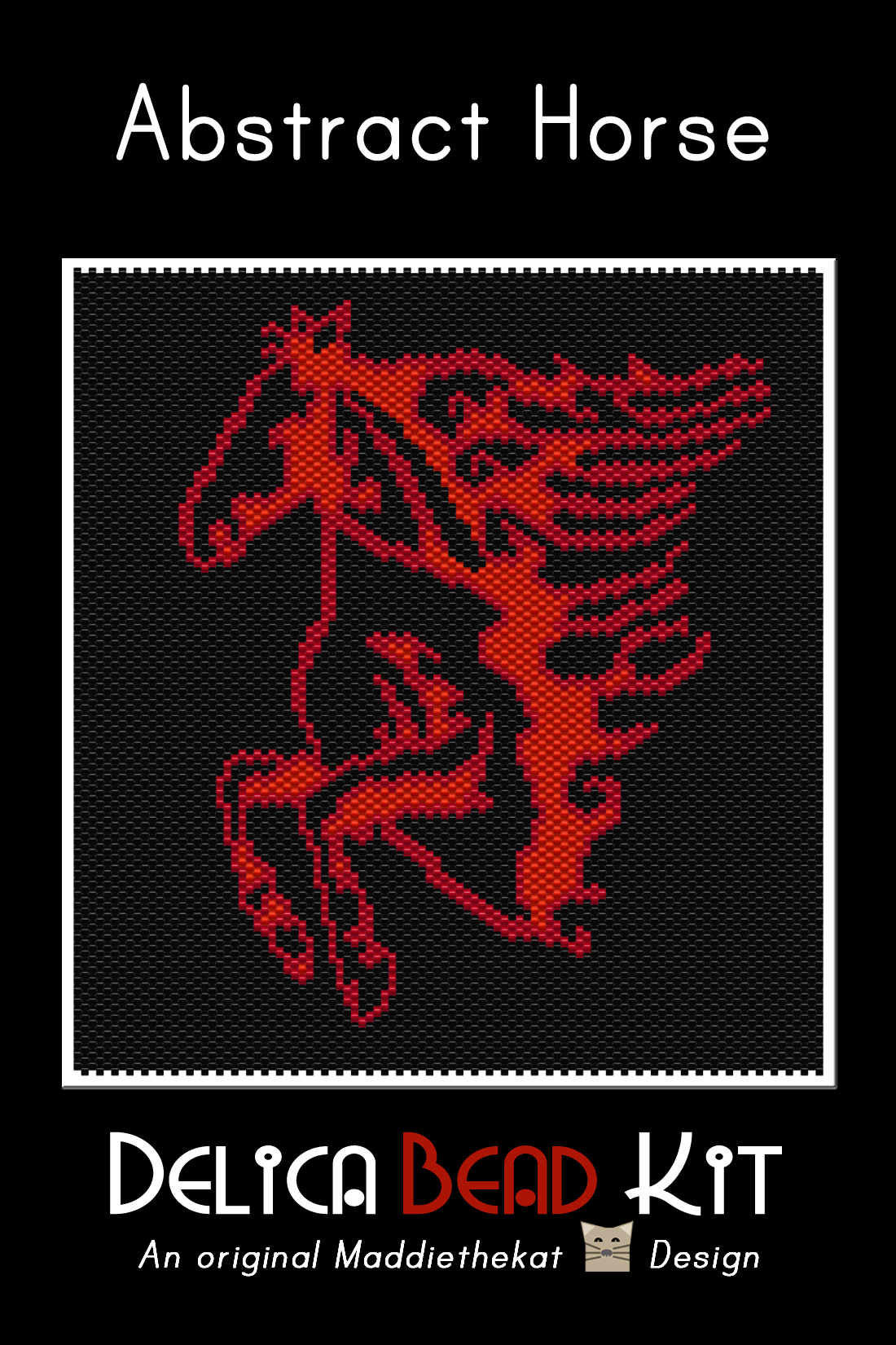 Abstract Horse Larger Peyote Bead Pattern or Bead Kit