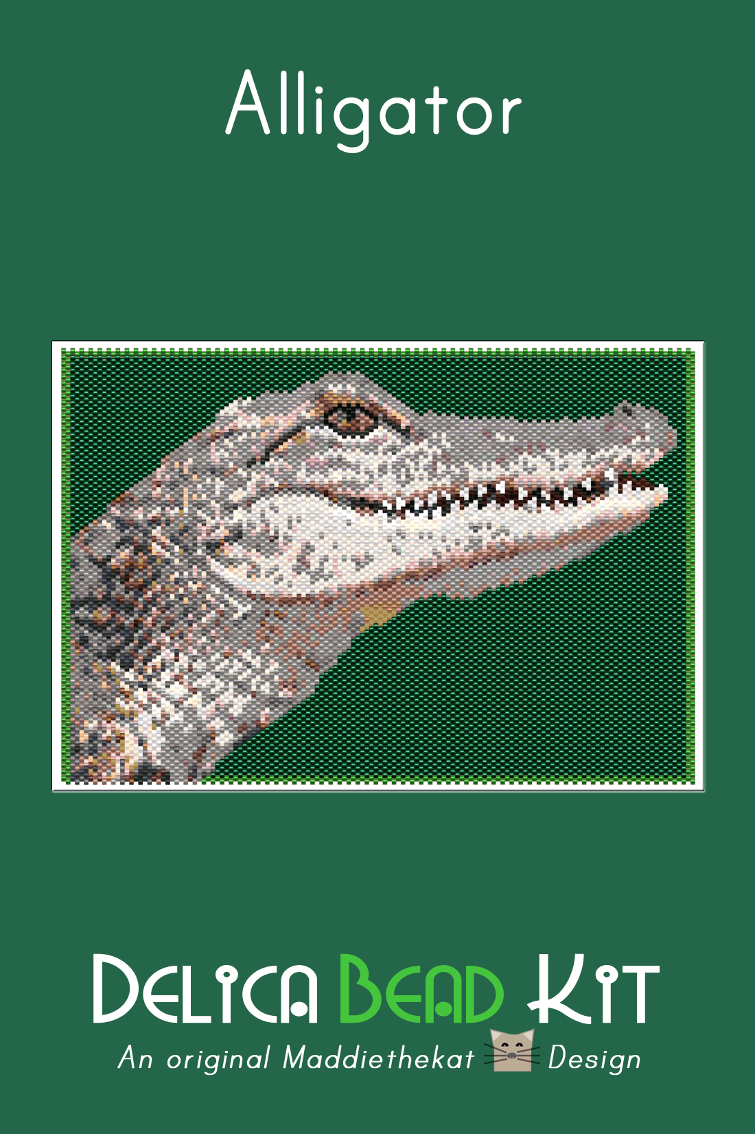 Alligator Larger Panel Peyote Bead Pattern PDF or KIT DIY