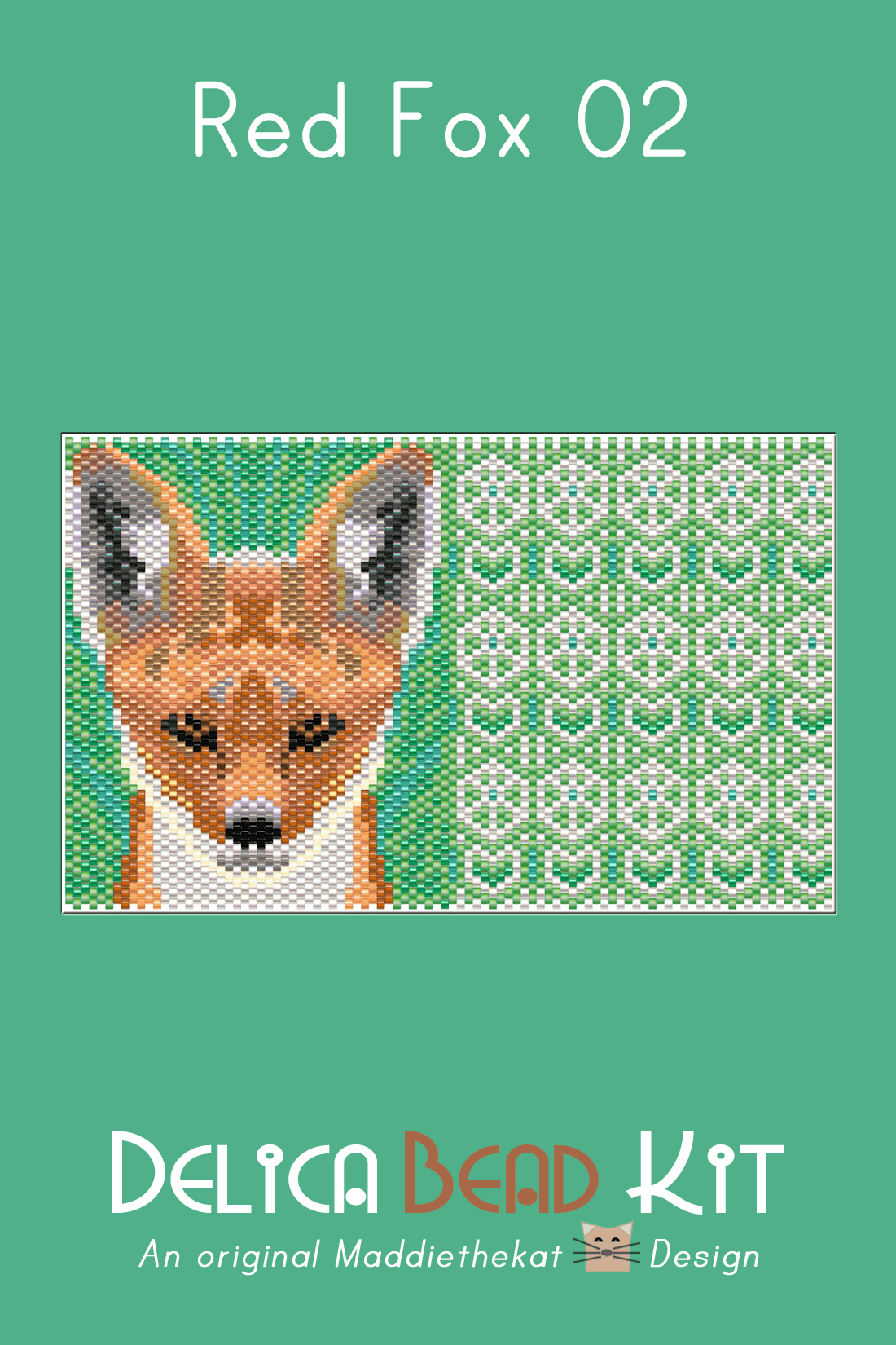 Red Fox 02 with Back Peyote Bead Pattern or Bead Kit
