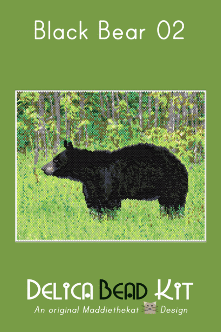 Black Bear 02 Larger Peyote Bead Pattern PDF or Bead Kit