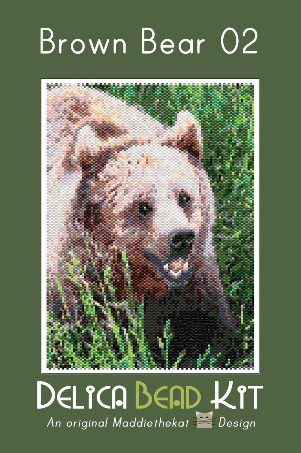Brown Bear 02 Larger Peyote Bead Pattern PDF or Bead Kit