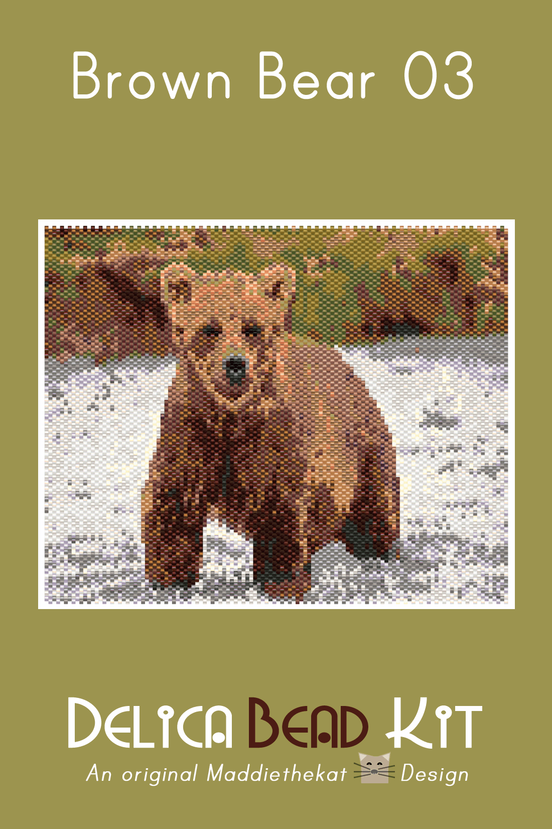 Brown Bear 03 Larger Peyote Bead Pattern PDF or Bead Kit