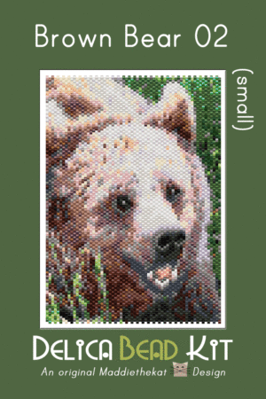 Brown Bear 02 Small Peyote Bead Pattern PDF or Bead Kit