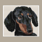 Black Dachshund Dog Larger Peyote Bead Pattern PDF or Bead Kit