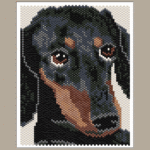 Black Dachshund Dog Small Peyote Bead Pattern PDF or Bead Kit