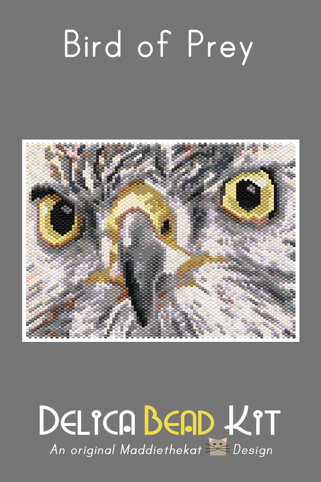 Bird of Prey Larger Peyote Bead Pattern PDF or Bead Kit | Hawk