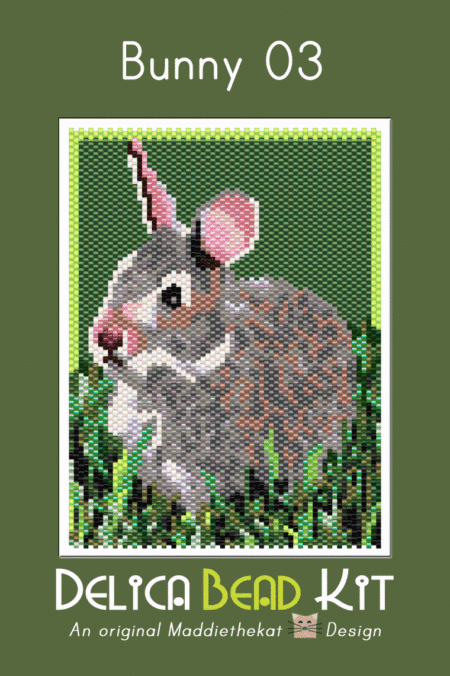 Bunny 03 Small Peyote Bead Pattern PDF or Bead Kit