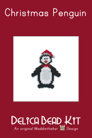 Christmas Penguin Brick Stitch Bead Pattern PDF or Bead Kit