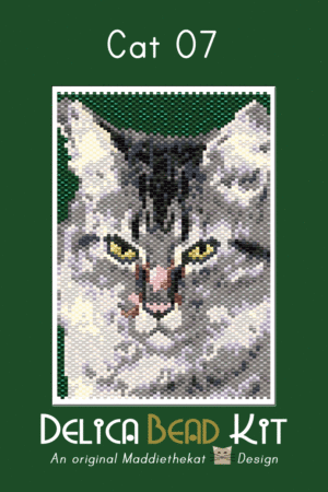 Cat 07 Small Peyote Bead Pattern PDF or Bead Kit