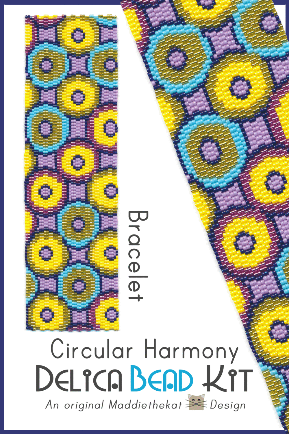 Circular Harmony Bracelet 2-Drop Peyote Bead Pattern or Bead Kit