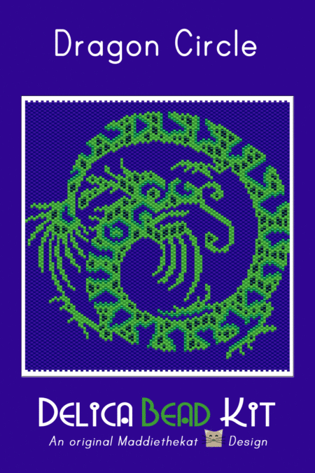 Dragon Circle Larger Peyote Bead Pattern PDF or Bead Kit