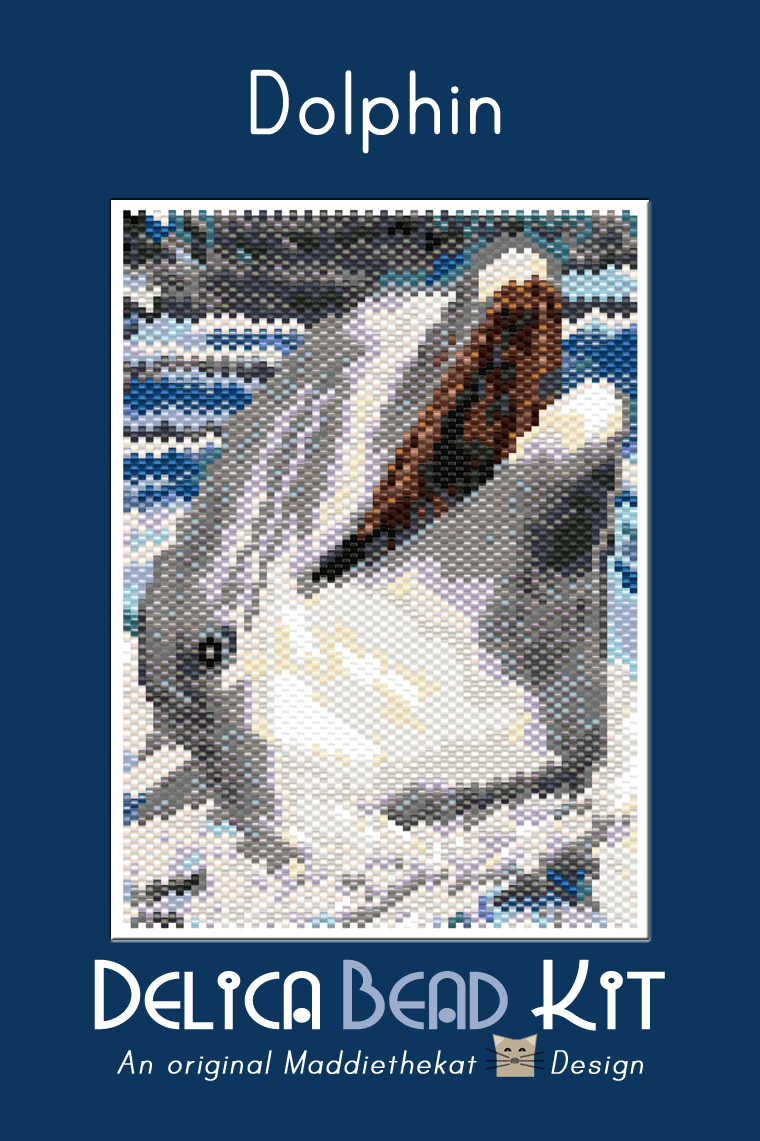 Dolphin Small Peyote Bead Pattern PDF or Bead Kit