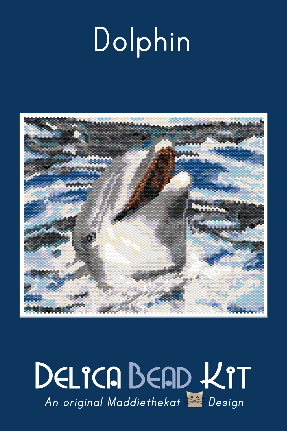 Dolphin Larger Peyote Bead Pattern PDF or Bead Kit