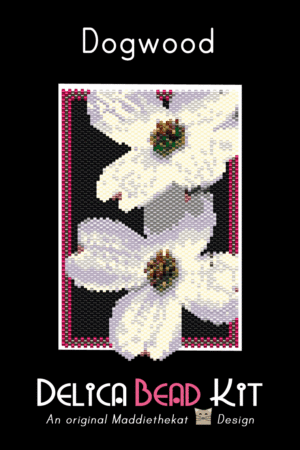 Dogwood Flower Small Peyote Bead Pattern PDF or Bead Kit