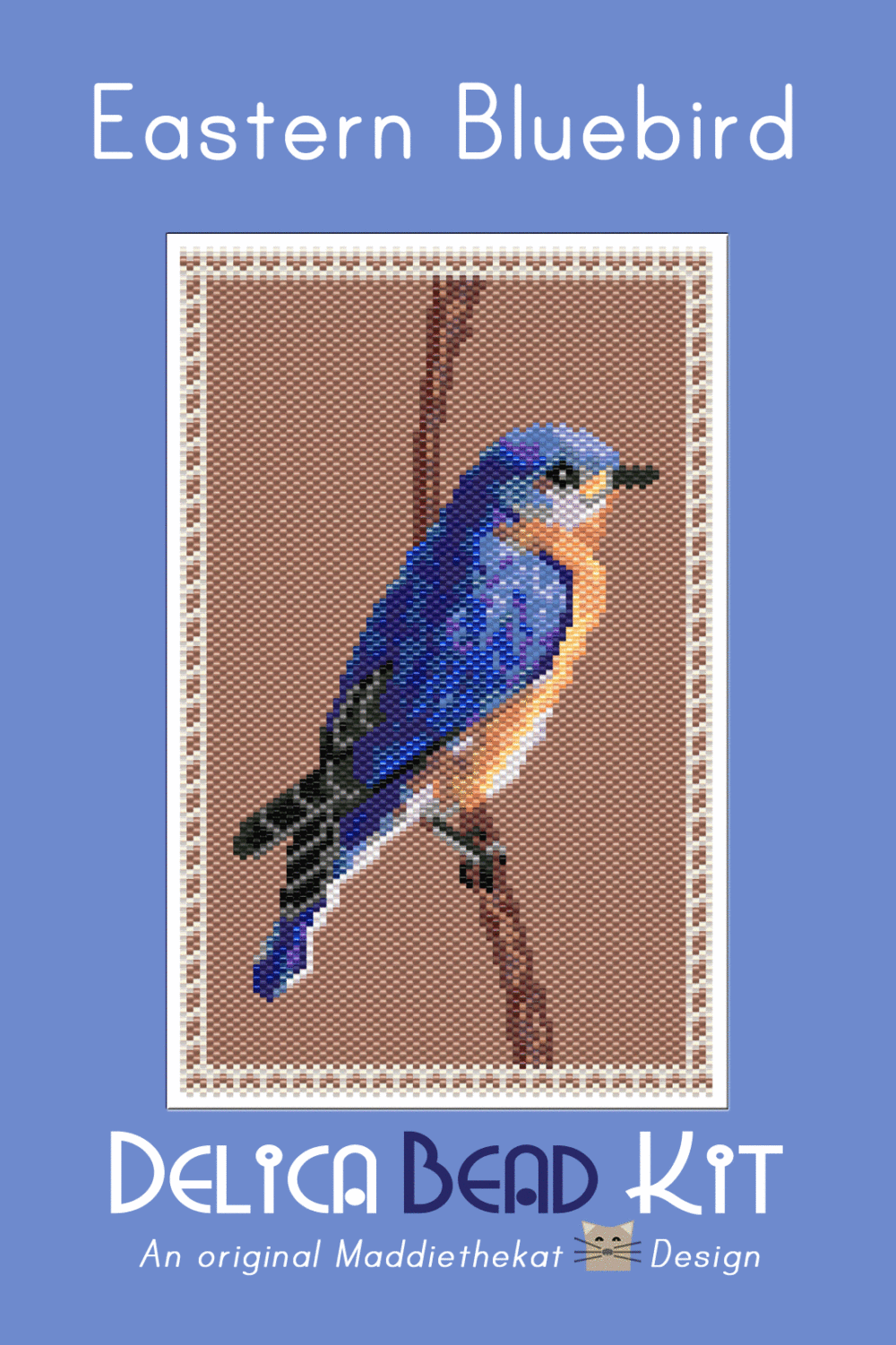 Eastern Bluebird Larger Peyote Bead Pattern PDF or Bead Kit