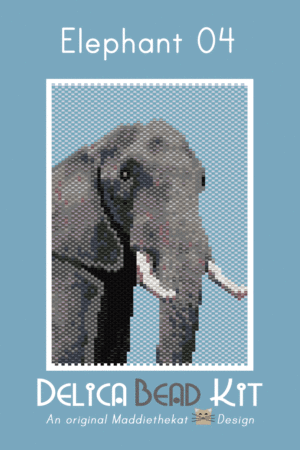 Elephant 04 Small Peyote Bead Pattern PDF or Bead Kit