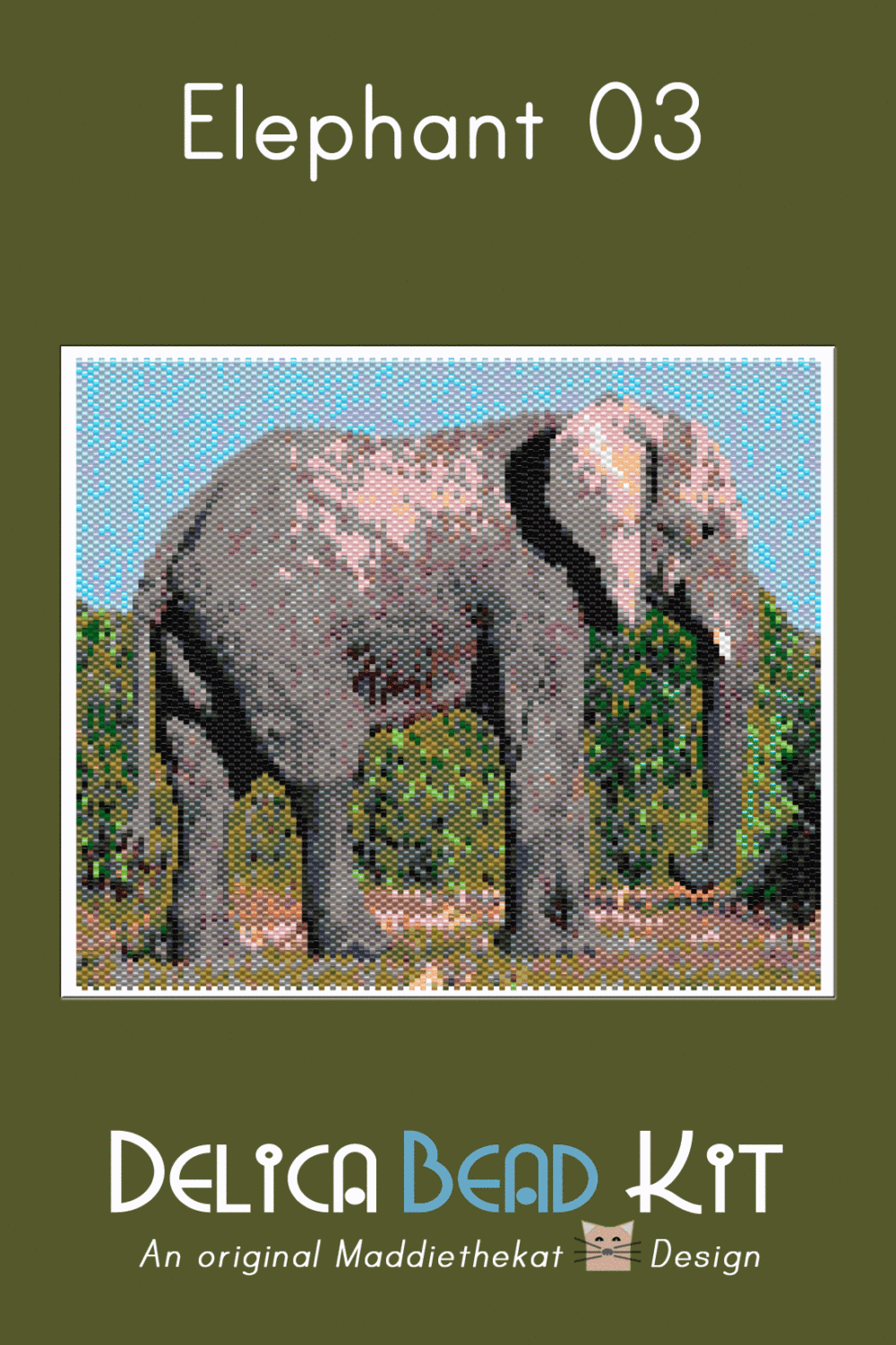 lephant 03 Larger Peyote Bead Pattern PDF or Bead Kit