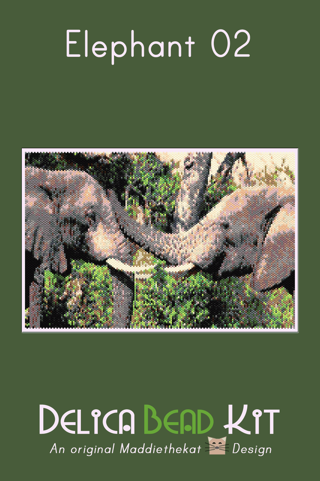 Elephant 02 Larger Peyote Bead Pattern PDF or Bead Kit