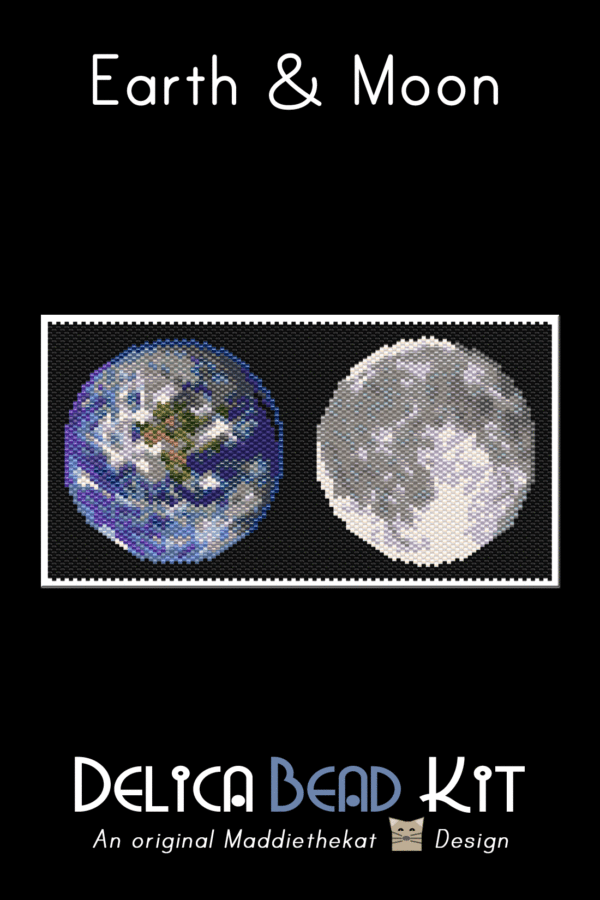 Earth & Moon (Panel or Amulet Bag) Peyote Bead Pattern PDF or Bead Kit