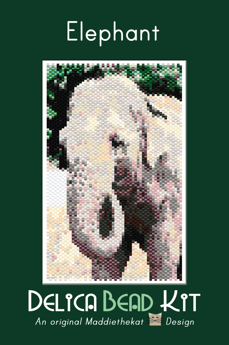 Elephant 01 Small Peyote Bead Pattern PDF or Bead Kit