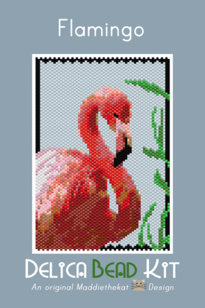 Flamingo 01 Small Peyote Bead Pattern PDF or Bead Kit