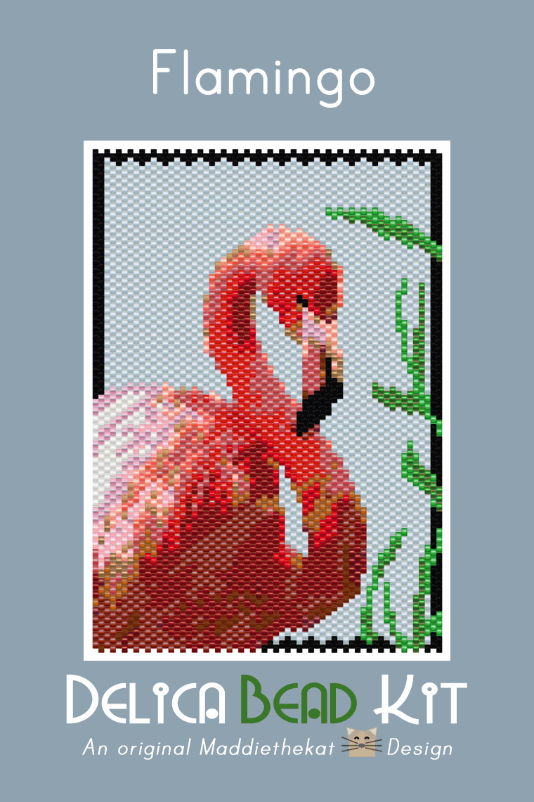 Flamingo 01 Small Peyote Bead Pattern PDF or Bead Kit