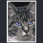 Gray Cat 01 Small Peyote Bead Pattern PDF or Bead Kit