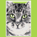 Gray Cat 02 Small Peyote Bead Pattern PDF or Bead Kit