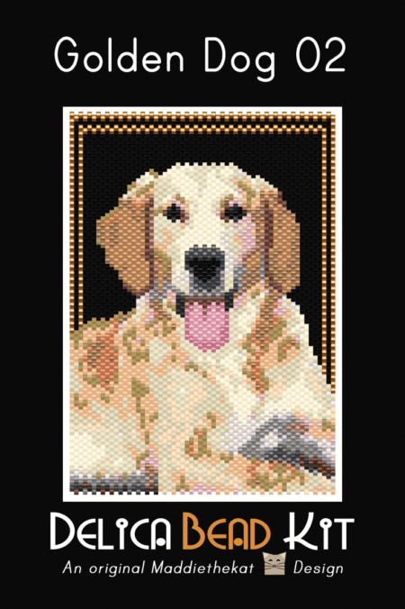 Golden Dog 02 Small Peyote Bead Pattern PDF or Bead Kit