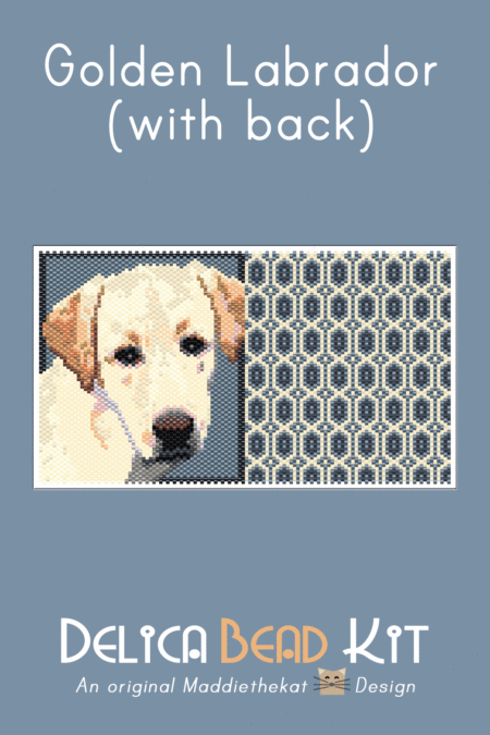 Golden Labrador Dog with Back Peyote Bead Pattern PDF