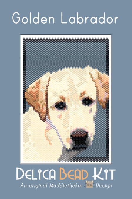 Golden Labrador Dog Small Peyote Bead Pattern PDF or Bead Kit