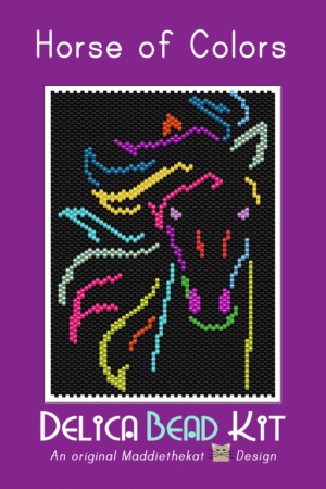 Horse of Colors Small Peyote Bead Pattern PDF or Bead Kit