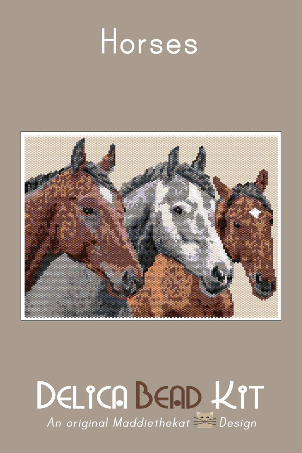 Horses Larger Peyote Bead Pattern PDF or Bead Kit