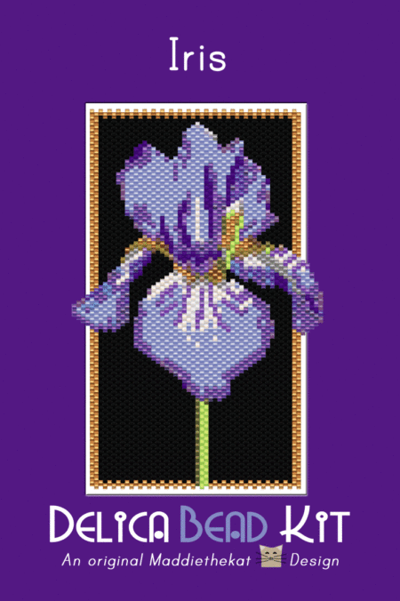 Iris Flower 01 Small Peyote Bead Pattern PDF or Bead Kit