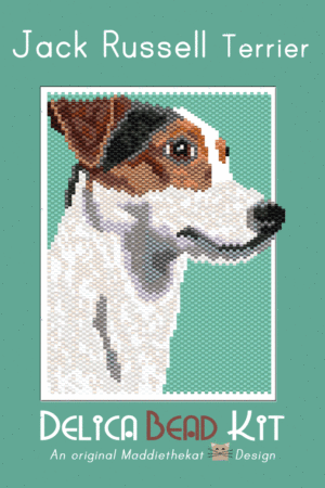 Jack Russell Terrier Dog Small Peyote Bead Pattern PDF or Bead Kit