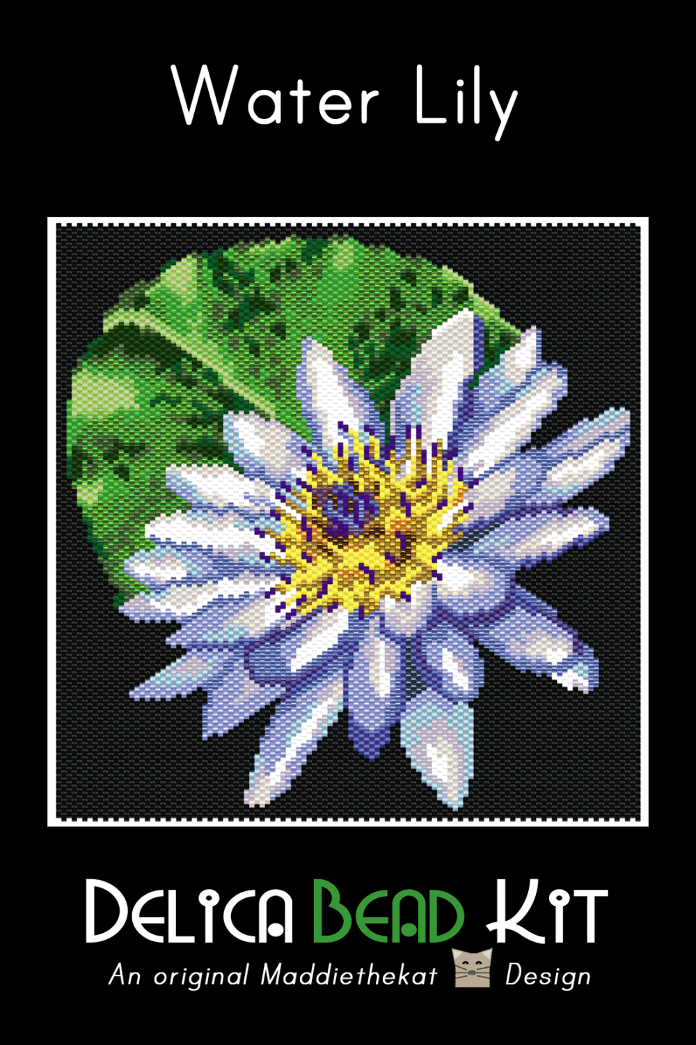 Water Lily Larger Peyote Bead Pattern PDF or Bead Kit