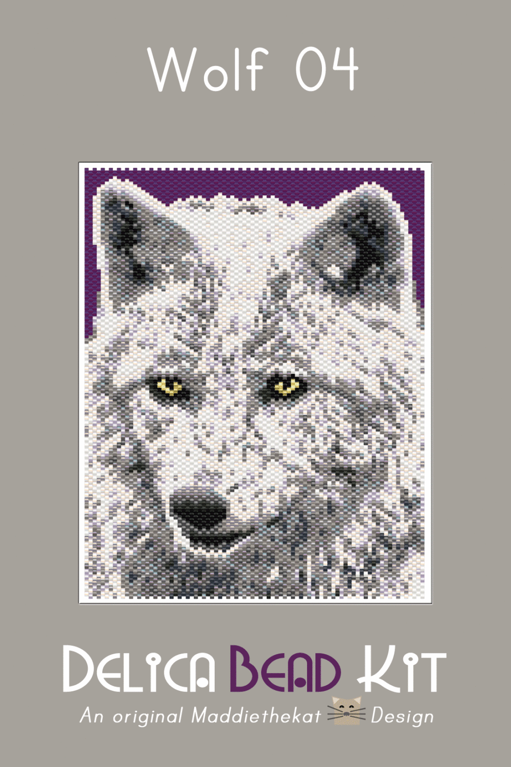 Wolf 04 Larger Peyote Bead Pattern PDF or Bead Kit