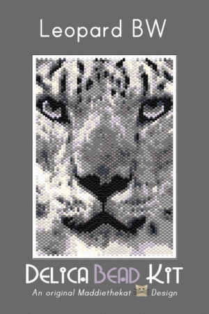 Leopard BW Small Peyote Bead Pattern PDF or Bead Kit