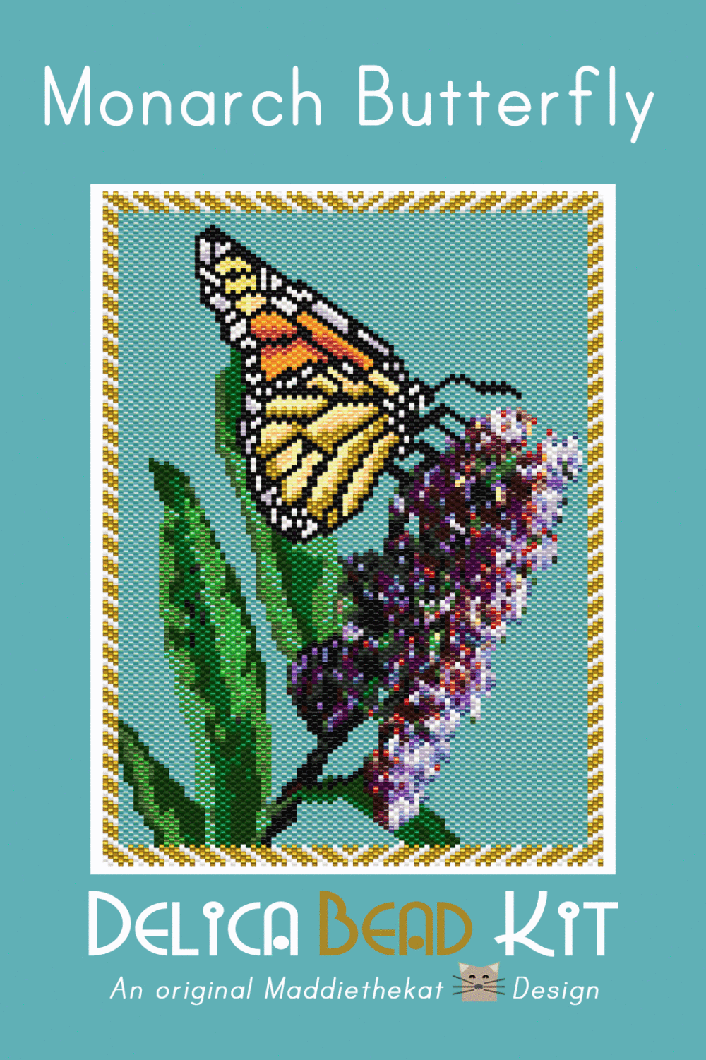 Monarch Butterfly Larger Peyote Bead Pattern PDF or Bead Kit