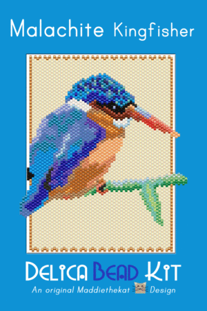 Malachite Kingfisher Small Peyote Bead Pattern PDF or Bead Kit