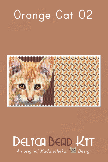 Orange Cat 02 With Back Peyote Bead Pattern PDF