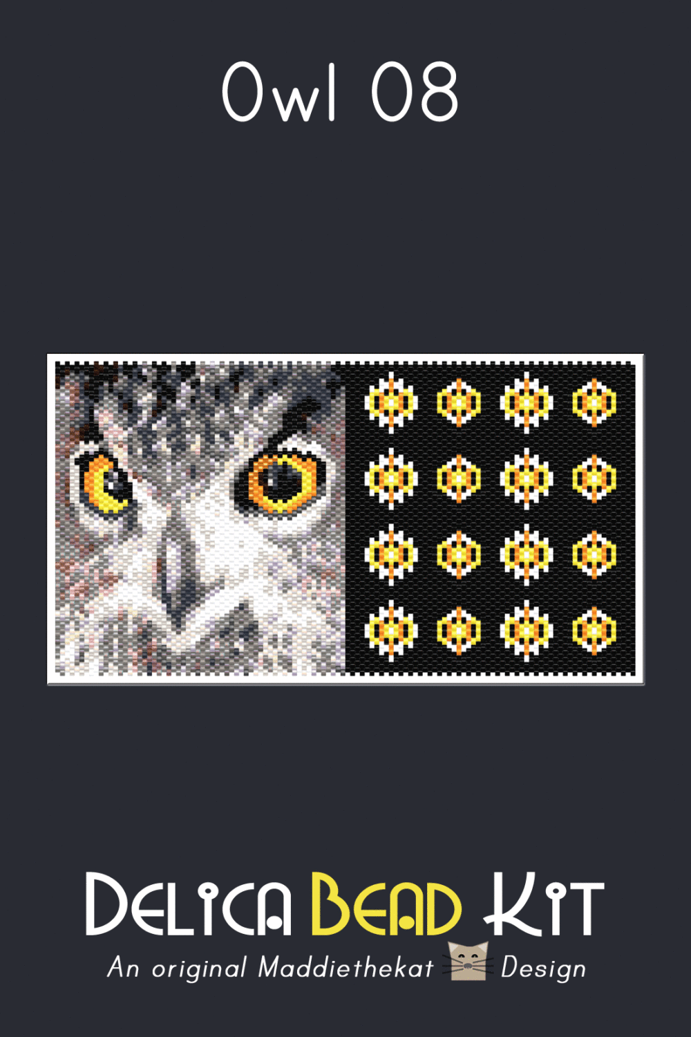 Owl 08 with Back Peyote Bead Pattern PDF or Bead Kit