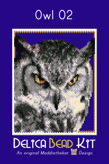 Owl 02 Small Peyote Bead Pattern PDF or Bead Kit