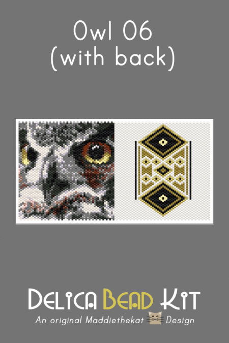 Owl 06 with Back Peyote Bead Pattern or Bead Kit