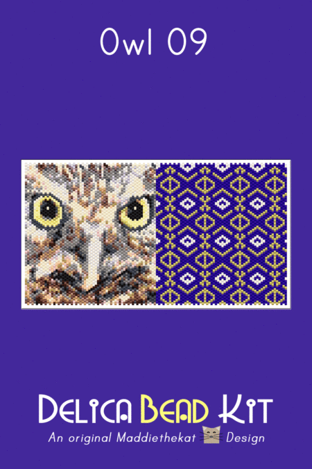 Owl 09 with Back Peyote Bead Pattern PDF or Bead Kit