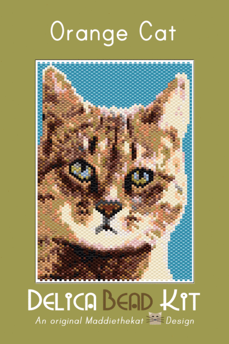 Orange Cat 01 Small Peyote Bead Pattern PDF or Bead Kit