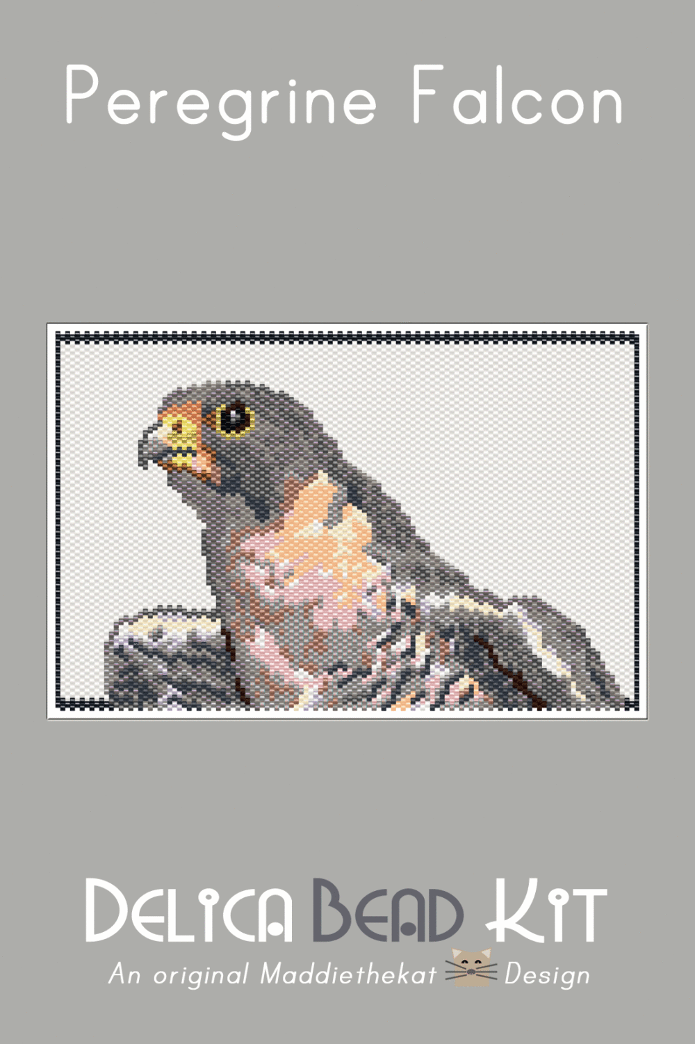 Peregrine Falcon Larger Peyote Bead Pattern PDF or Bead Kit