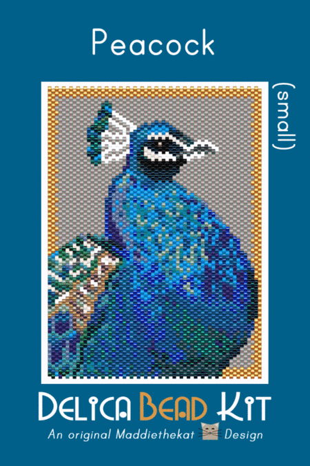 Peacock Small Peyote Bead Pattern PDF or Bead Kit